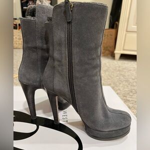 Nine West suede platform booties
